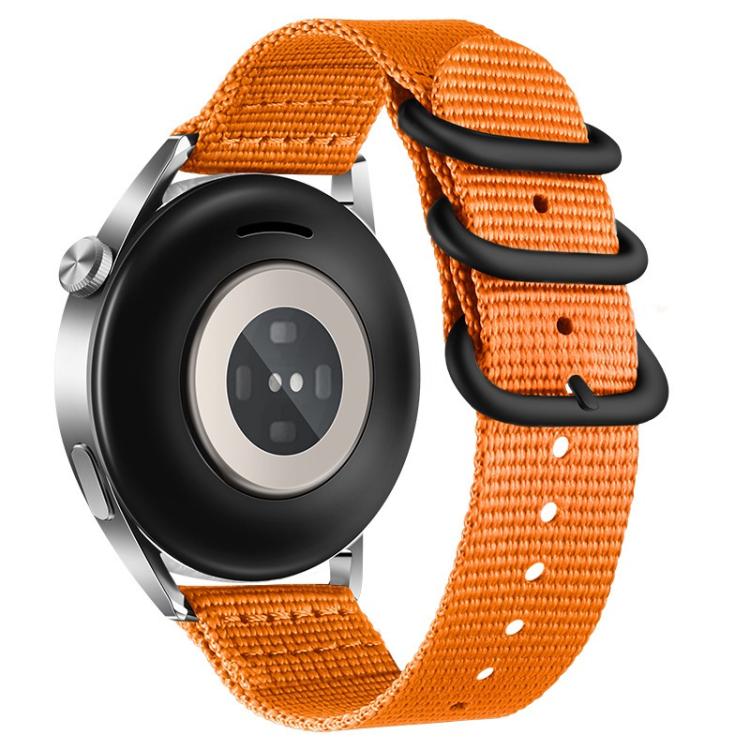Dual Ring Black Buckle Single Color Nylon Watch Band, 18mm, 20mm, 22mm