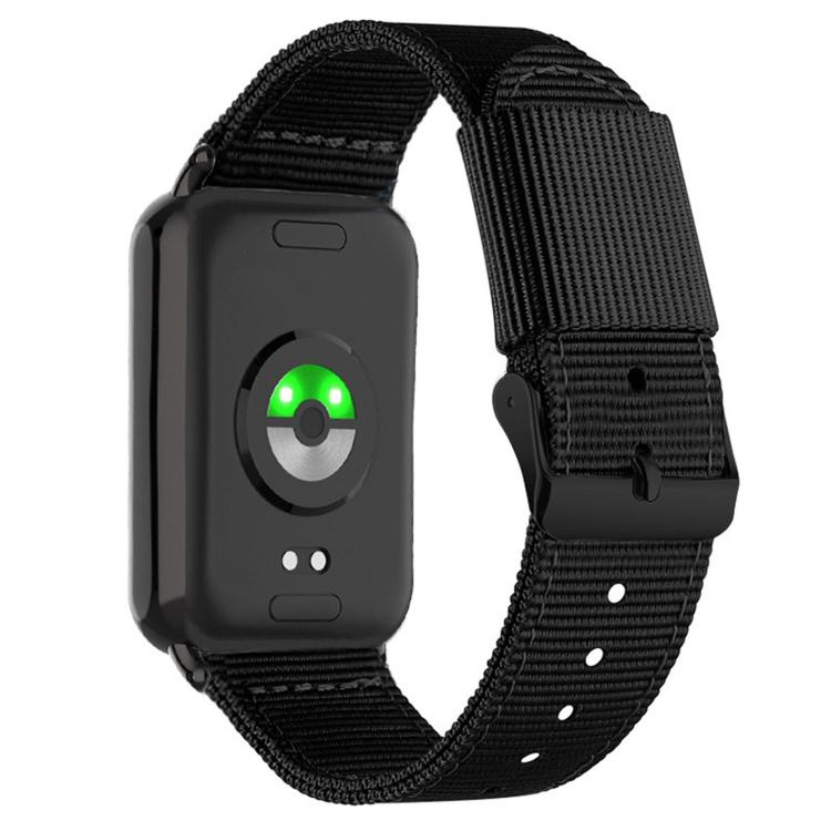 Black Pin Buckle Single Color Woven Nylon Watch Band, For Xiaomi Band  10 Pro / Redmi Watch 6 / 5