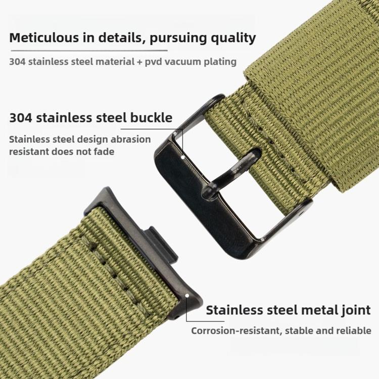 Black Pin Buckle Single Color Woven Nylon Watch Band, For Xiaomi Band  10 Pro / Redmi Watch 6 / 5