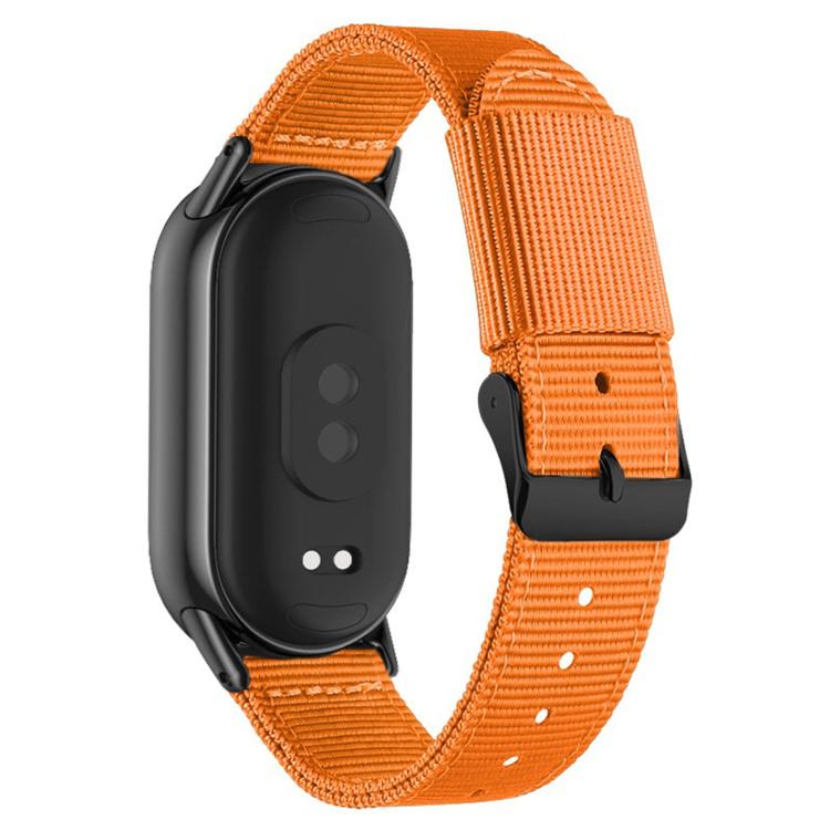 Black Pin Buckle Single Color Woven Nylon Watch Band, For Xiaomi Smart Band 10 / 9 / 8