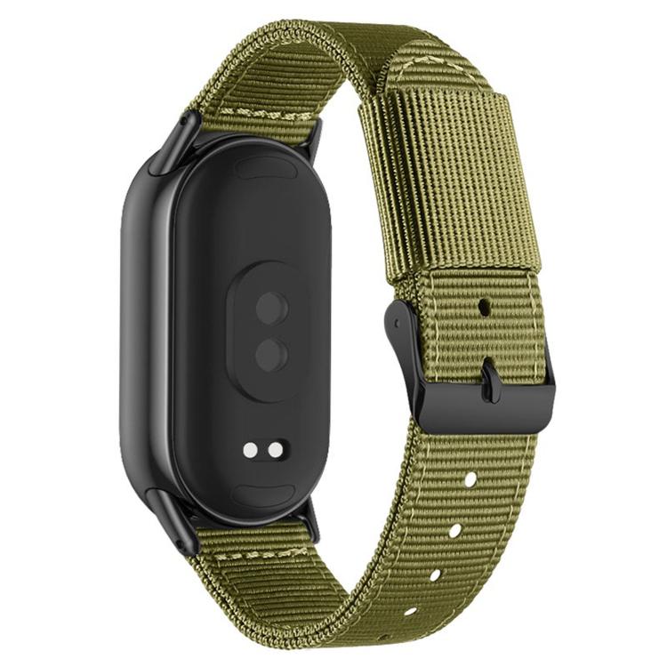 Black Pin Buckle Single Color Woven Nylon Watch Band, For Xiaomi Smart Band 10 / 9 / 8