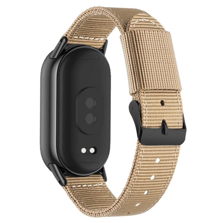 Black Pin Buckle Single Color Woven Nylon Watch Band, For Xiaomi Smart Band 10 / 9 / 8