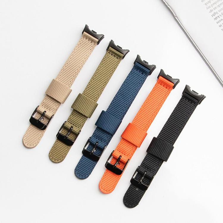 Black Pin Buckle Single Color Woven Nylon Watch Band, For Xiaomi Smart Band 10 / 9 / 8