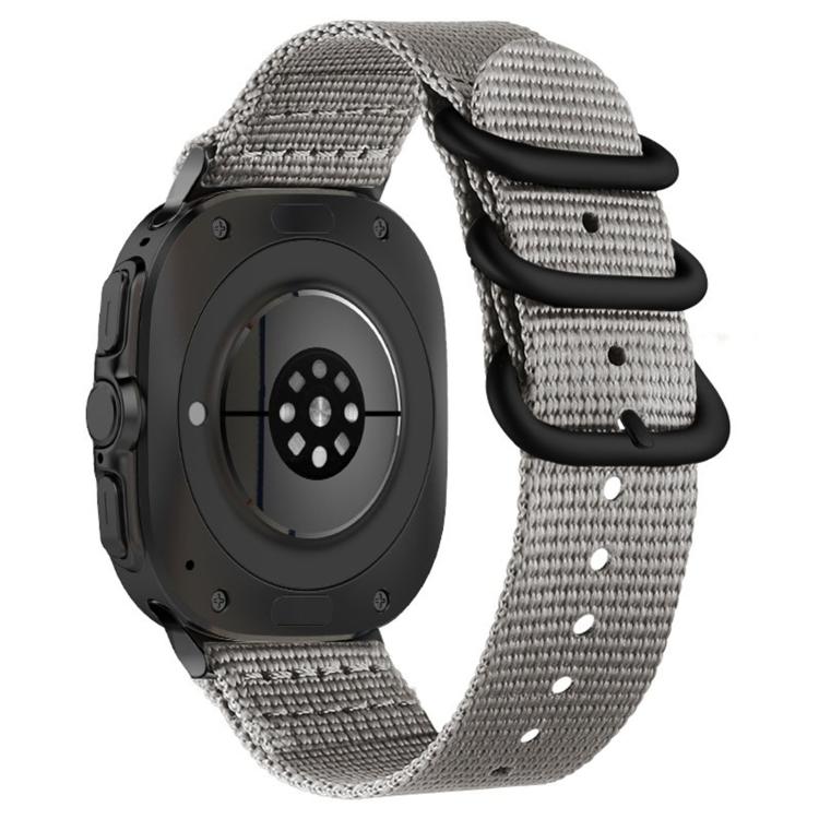 Dual Ring Black Buckle Single Color Nylon Watch Band, For Samsung Galaxy Watch Ultra 47mm / Ultra 2025