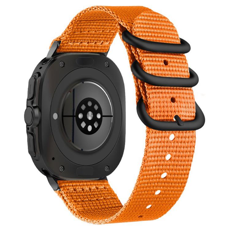 Dual Ring Black Buckle Single Color Nylon Watch Band, For Samsung Galaxy Watch Ultra 47mm / Ultra 2025