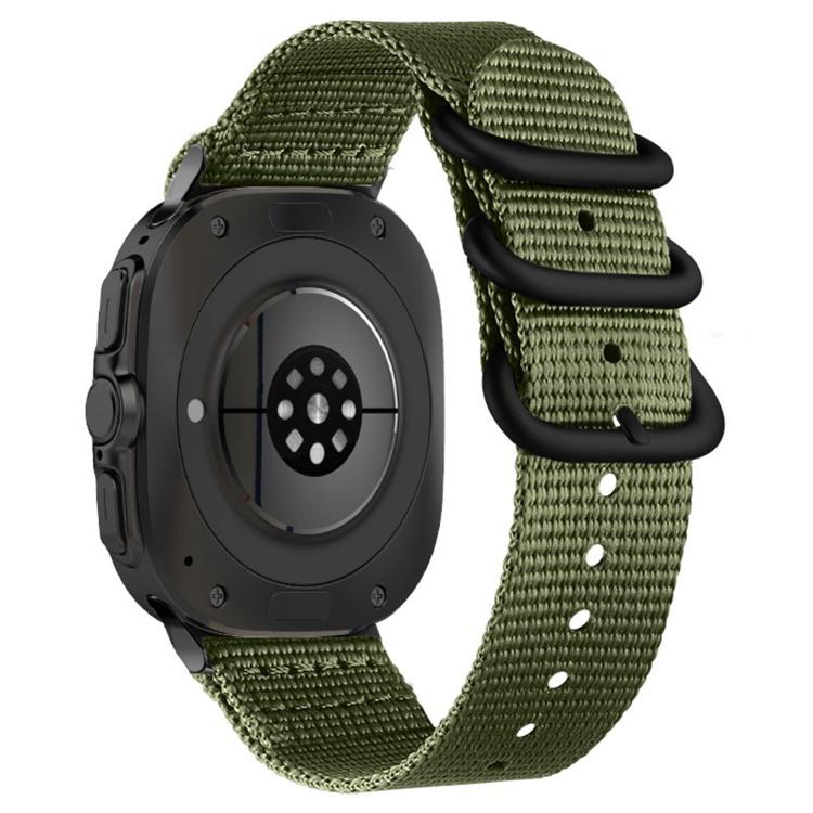 Dual Ring Black Buckle Single Color Nylon Watch Band, For Samsung Galaxy Watch Ultra 47mm / Ultra 2025