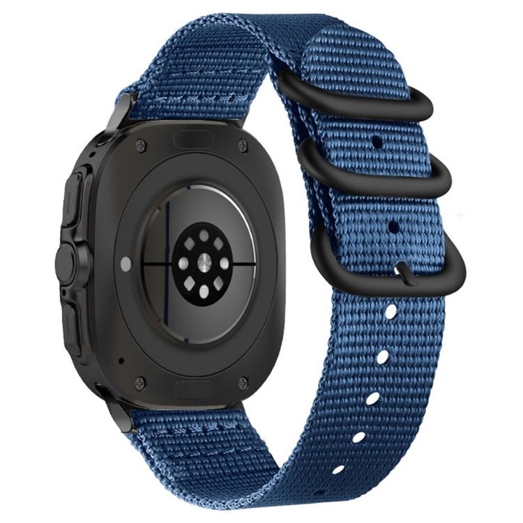 Dual Ring Black Buckle Single Color Nylon Watch Band, For Samsung Galaxy Watch Ultra 47mm / Ultra 2025
