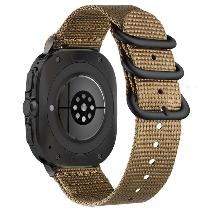 Dual Ring Black Buckle Single Color Nylon Watch Band, For Samsung Galaxy Watch Ultra 47mm / Ultra 2025