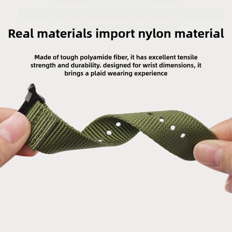 Dual Ring Black Buckle Single Color Nylon Watch Band, For Samsung Galaxy Watch Ultra 47mm / Ultra 2025