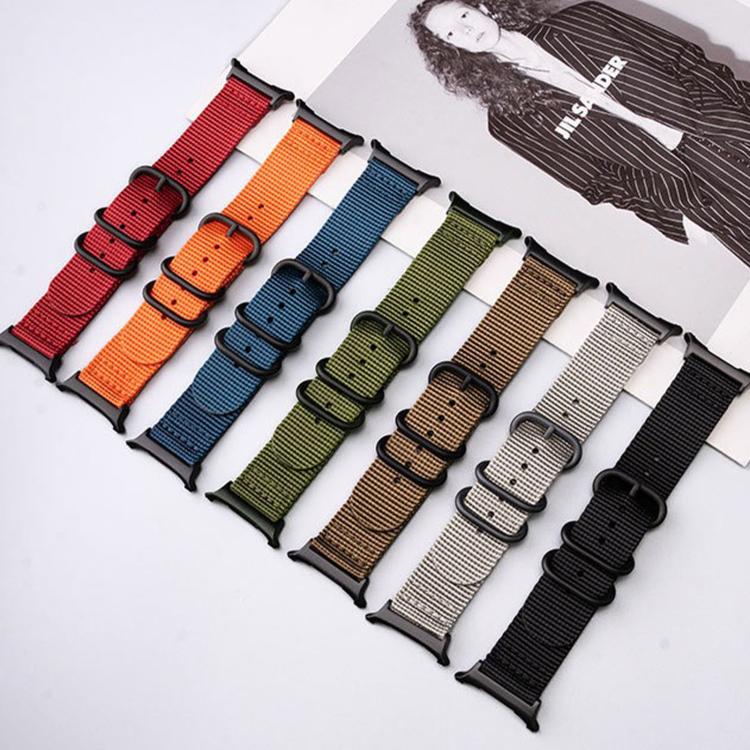 Dual Ring Black Buckle Single Color Nylon Watch Band, For Samsung Galaxy Watch Ultra 47mm / Ultra 2025