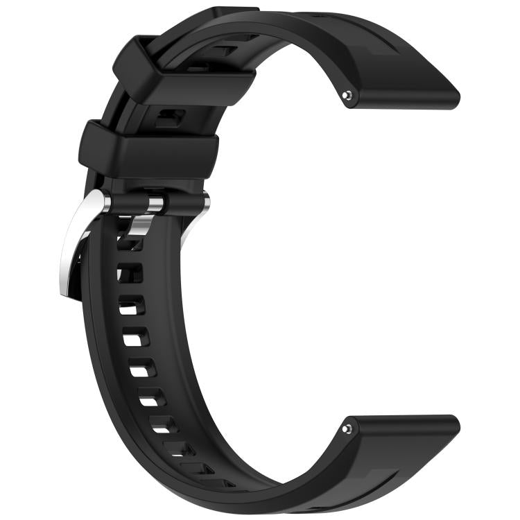 Press Button Quick Release Groove Solid Color Silicone Watch Band, 22mm