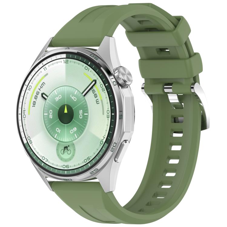 Press Button Quick Release Groove Solid Color Silicone Watch Band, 22mm