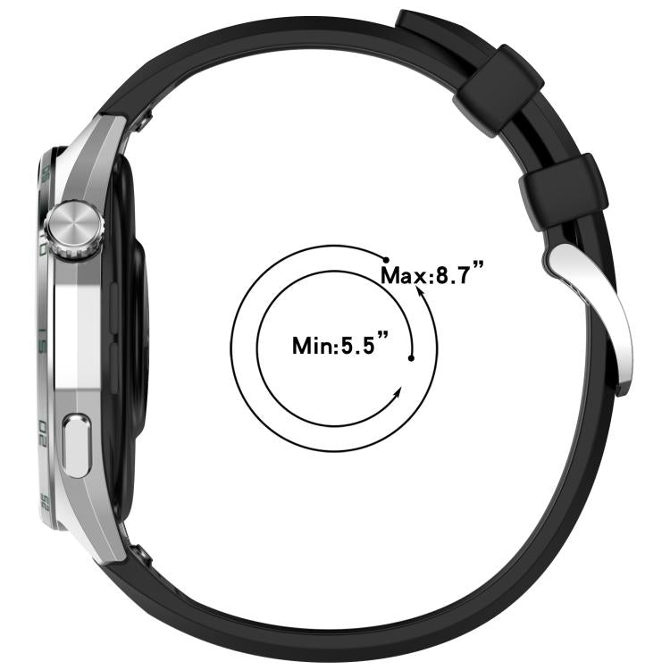 Press Button Quick Release Groove Solid Color Silicone Watch Band, 22mm