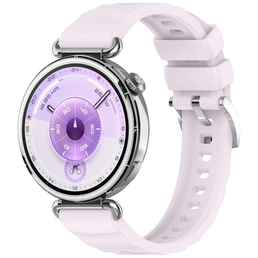Press Button Quick Release Wave Texture Silicone Watch Band, 18mm