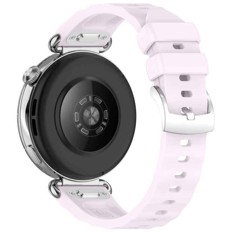 Press Button Quick Release Wave Texture Silicone Watch Band, 18mm