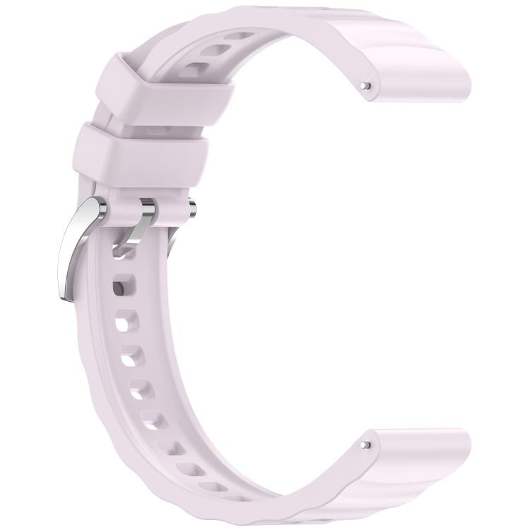 Press Button Quick Release Wave Texture Silicone Watch Band, 18mm