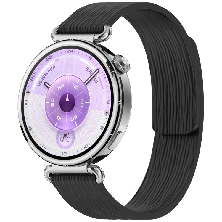 Striped Soft Magnetic Silicone Watch Band, 22mm, 18mm