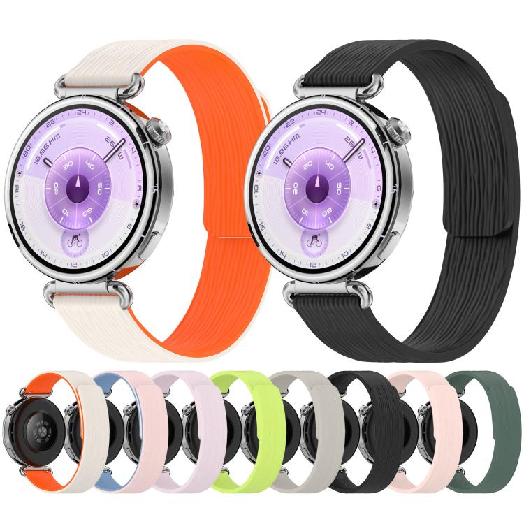 Striped Soft Magnetic Silicone Watch Band, 22mm, 18mm