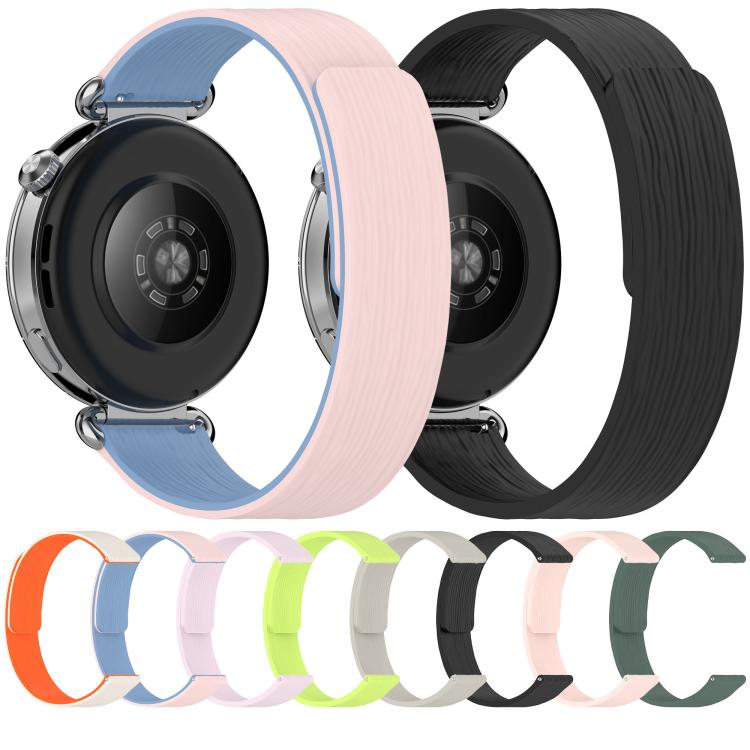 Striped Soft Magnetic Silicone Watch Band, 22mm, 18mm