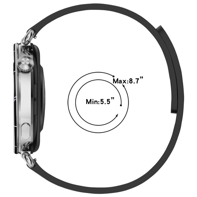 Striped Soft Magnetic Silicone Watch Band, 22mm, 18mm