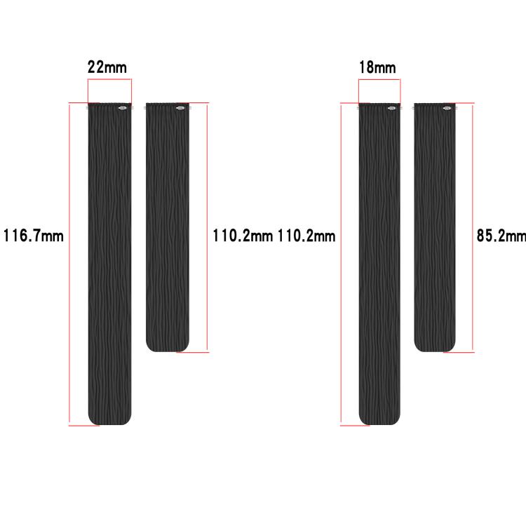 Striped Soft Magnetic Silicone Watch Band, 22mm, 18mm
