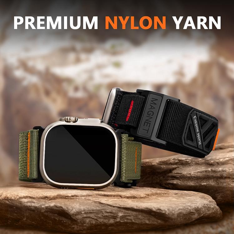 Magnetic Loop Nylon Hook and Loop Fastener Watch Band, For Apple Watch 46mm / 49mm / 45mm / 44mm, For Apple Watch 42mm / 41mm / 40mm / 38mm