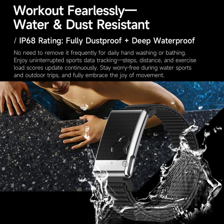 E900 Screenless BT Smart Bracelet Silicone Strap, Support ECG Heart Health Analysis / Health Monitoring