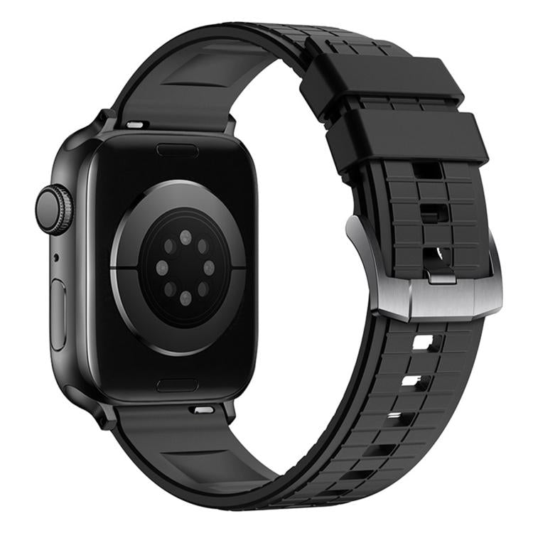 Sports Style Square Texture Fluororubber Watch Band, For Apple Watch 46mm / 49mm / 45mm / 44mm, For Apple Watch 42mm / 41mm / 40mm / 38mm