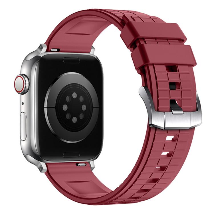 Sports Style Square Texture Fluororubber Watch Band, For Apple Watch 46mm / 49mm / 45mm / 44mm, For Apple Watch 42mm / 41mm / 40mm / 38mm