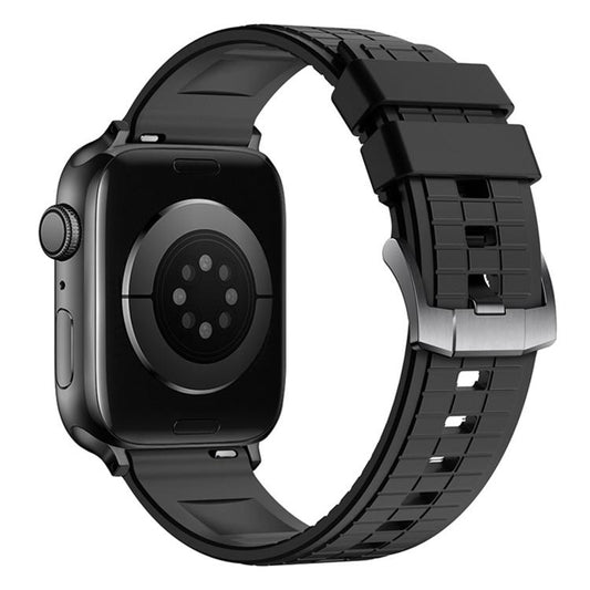 Sports Style Square Texture Fluororubber Watch Band, For Apple Watch 46mm / 49mm / 45mm / 44mm, For Apple Watch 42mm / 41mm / 40mm / 38mm