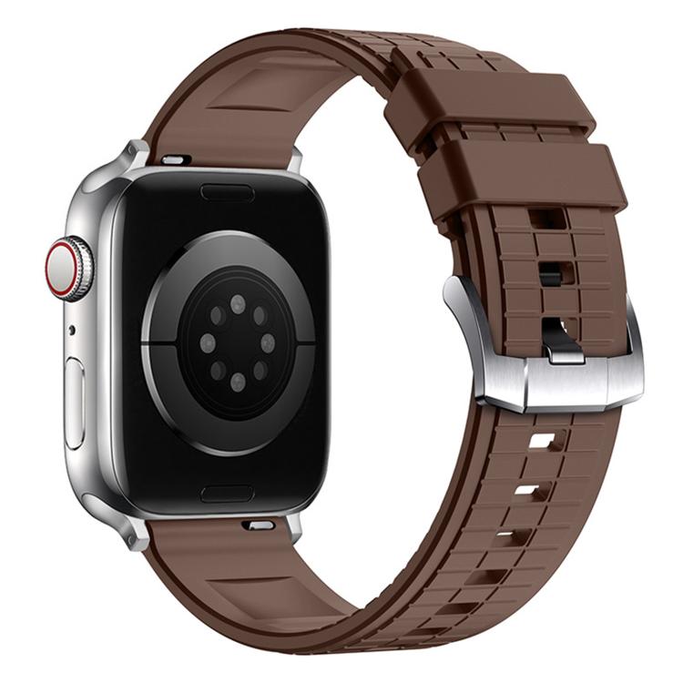 Sports Style Square Texture Fluororubber Watch Band, For Apple Watch 46mm / 49mm / 45mm / 44mm, For Apple Watch 42mm / 41mm / 40mm / 38mm
