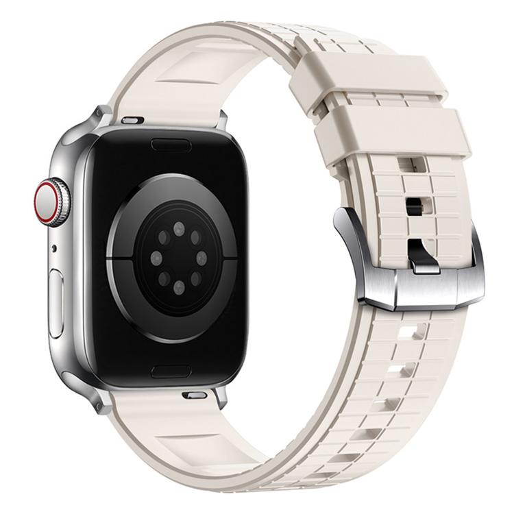 Sports Style Square Texture Fluororubber Watch Band, For Apple Watch 46mm / 49mm / 45mm / 44mm, For Apple Watch 42mm / 41mm / 40mm / 38mm