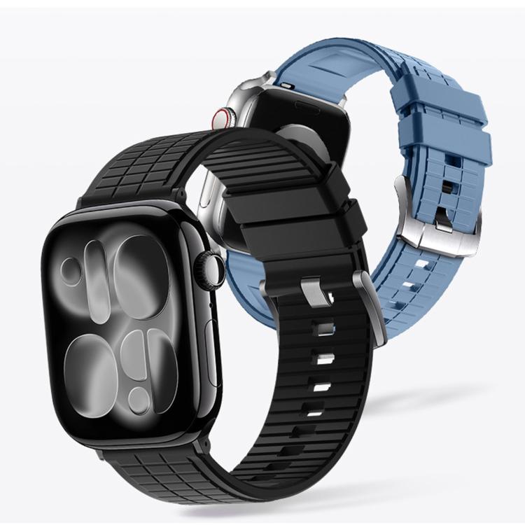 Sports Style Square Texture Fluororubber Watch Band, For Apple Watch 46mm / 49mm / 45mm / 44mm, For Apple Watch 42mm / 41mm / 40mm / 38mm