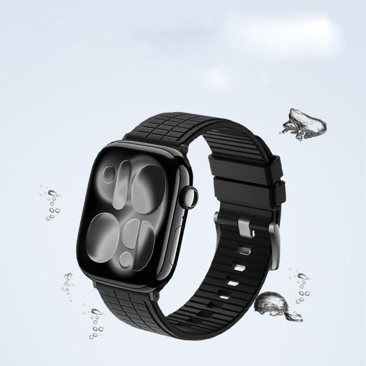 Sports Style Square Texture Fluororubber Watch Band, For Apple Watch 46mm / 49mm / 45mm / 44mm, For Apple Watch 42mm / 41mm / 40mm / 38mm