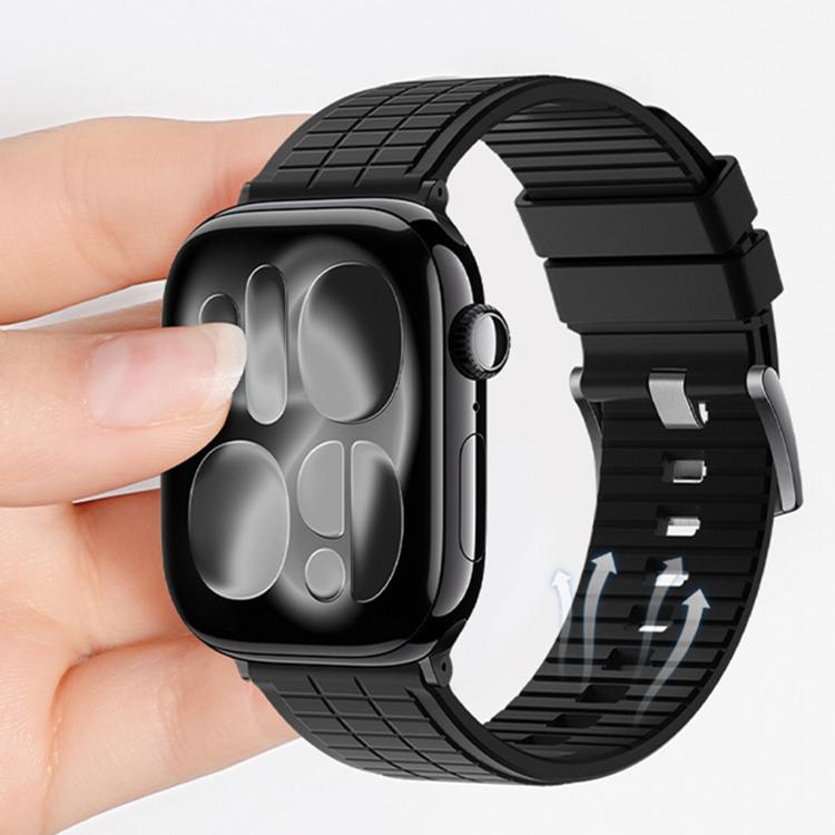 Sports Style Square Texture Fluororubber Watch Band, For Apple Watch 46mm / 49mm / 45mm / 44mm, For Apple Watch 42mm / 41mm / 40mm / 38mm