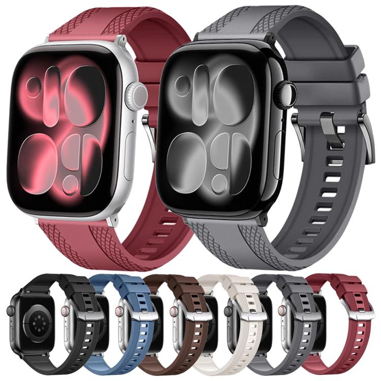 Dual-sided Diamond Texture Fluororubber Watch Band, For Apple Watch 46mm / 49mm / 45mm / 44mm, For Apple Watch 42mm / 41mm / 40mm / 38mm