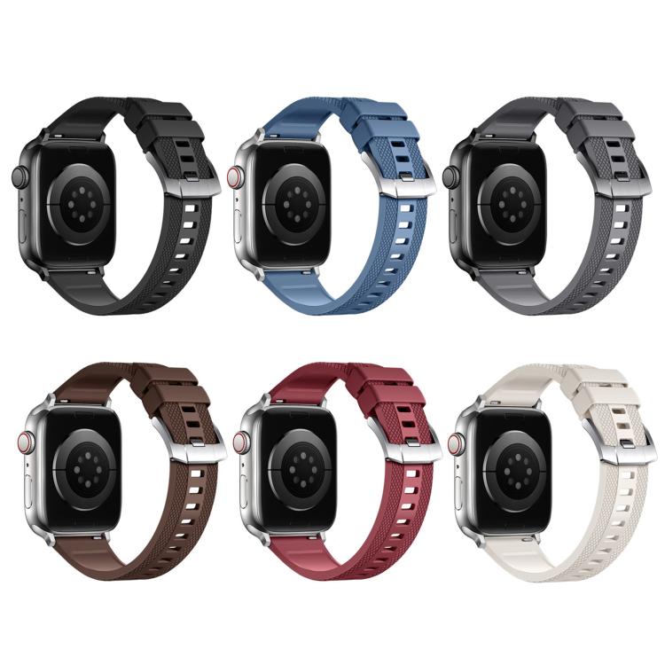 Dual-sided Diamond Texture Fluororubber Watch Band, For Apple Watch 46mm / 49mm / 45mm / 44mm, For Apple Watch 42mm / 41mm / 40mm / 38mm