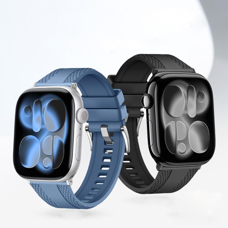 Dual-sided Diamond Texture Fluororubber Watch Band, For Apple Watch 46mm / 49mm / 45mm / 44mm, For Apple Watch 42mm / 41mm / 40mm / 38mm