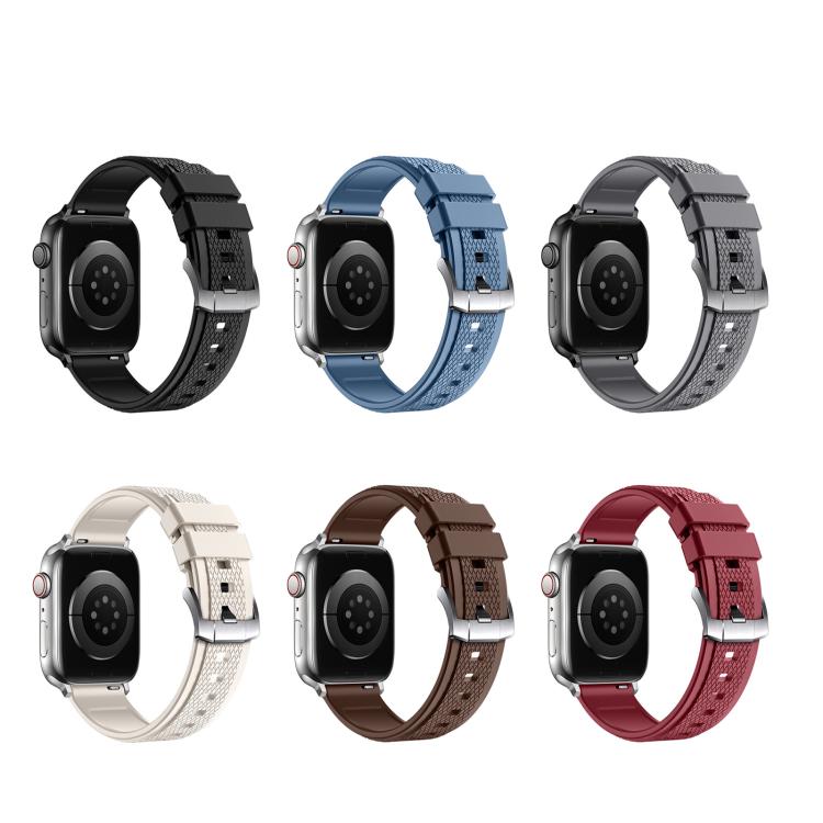 Diamond-Pattern FKM Fluororubber Watch Band, For Apple Watch 46mm / 49mm / 45mm / 44mm, For Apple Watch 42mm / 41mm / 40mm / 38mm