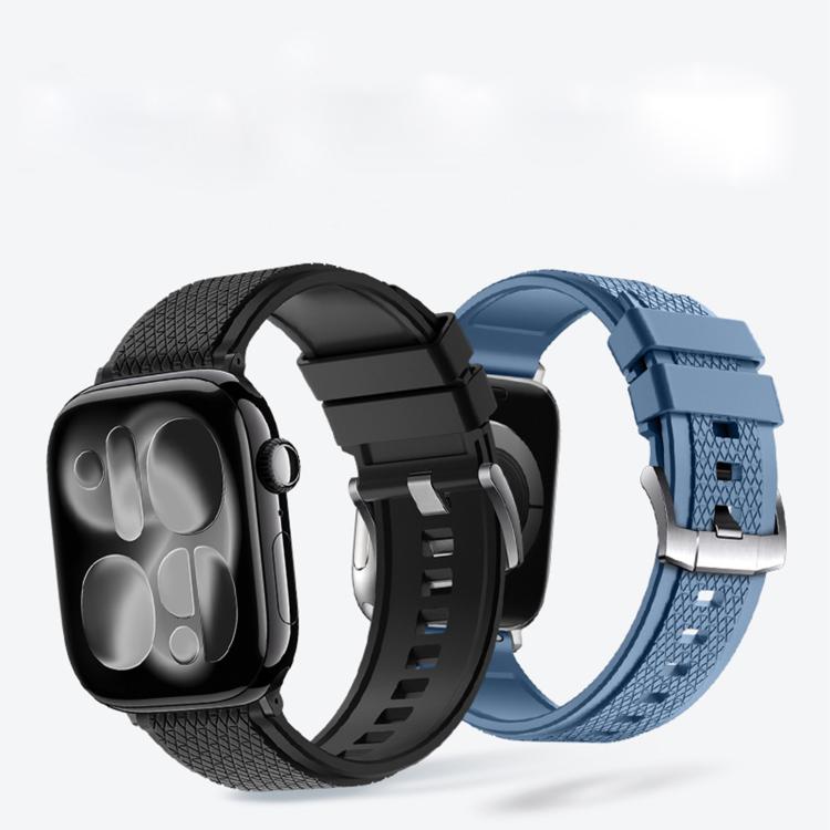 Diamond-Pattern FKM Fluororubber Watch Band, For Apple Watch 46mm / 49mm / 45mm / 44mm, For Apple Watch 42mm / 41mm / 40mm / 38mm