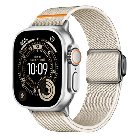 Titanium Magnetic Buckle Elastic Nylon Watch Band, For Apple Watch 46mm / 49mm / 45mm / 44mm, For Apple Watch 42mm / 41mm / 40mm / 38mm