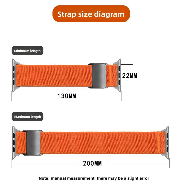 Titanium Magnetic Buckle Elastic Nylon Watch Band, For Apple Watch 46mm / 49mm / 45mm / 44mm, For Apple Watch 42mm / 41mm / 40mm / 38mm