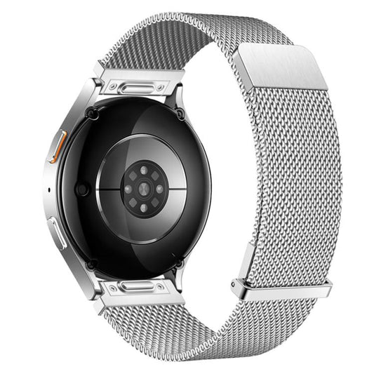 Press Clasp Two Sections Dual Magnetic Milanese Stainless Steel Watch Band, 18mm, 20mm, 22mm