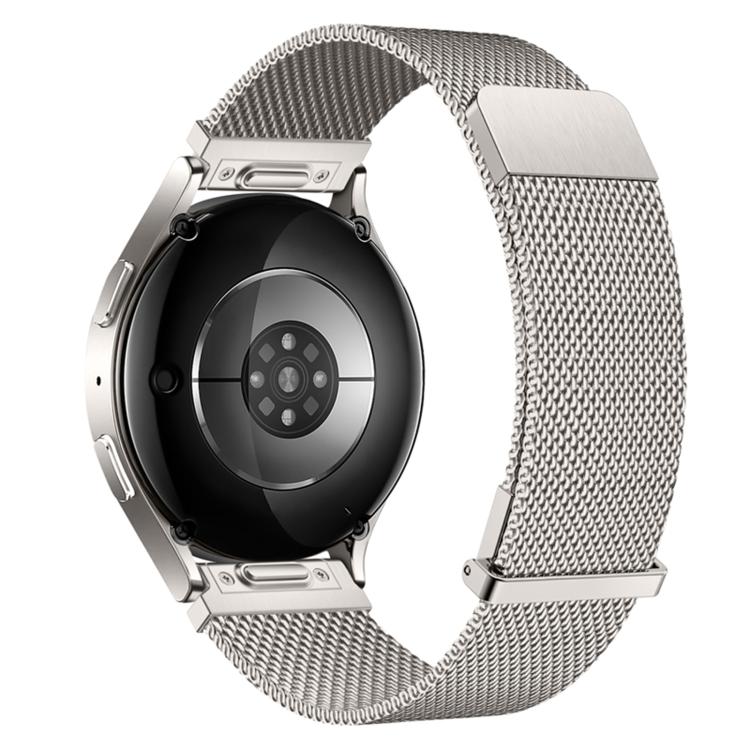 Press Clasp Two Sections Dual Magnetic Milanese Stainless Steel Watch Band, 18mm, 20mm, 22mm