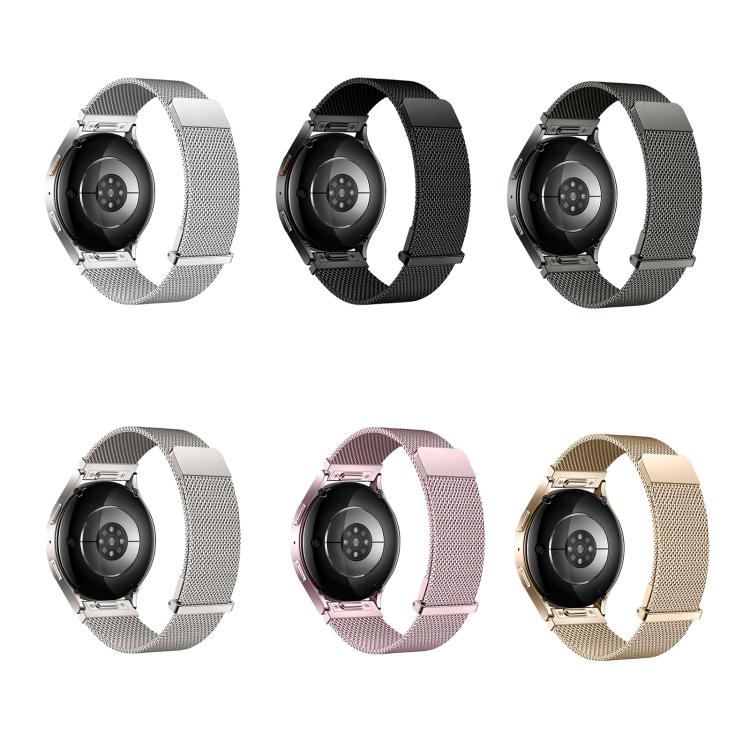 Press Clasp Two Sections Dual Magnetic Milanese Stainless Steel Watch Band, 18mm, 20mm, 22mm