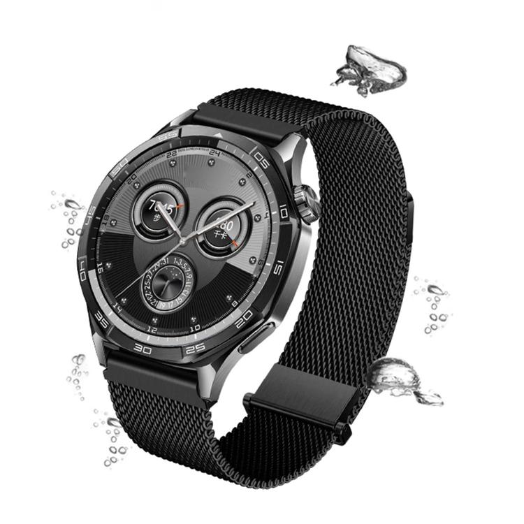 Press Clasp Two Sections Dual Magnetic Milanese Stainless Steel Watch Band, 18mm, 20mm, 22mm