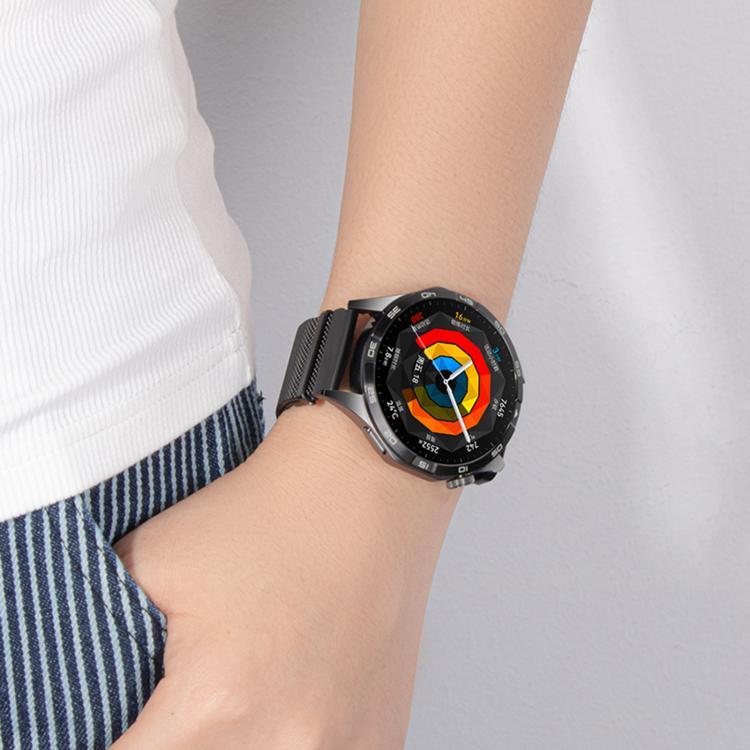 Press Clasp Two Sections Dual Magnetic Milanese Stainless Steel Watch Band, 18mm, 20mm, 22mm