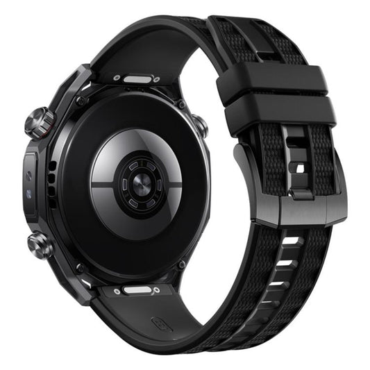 Two Color Press Button Ultimate Design Woven Texture Silicone Watch Band, 22mm