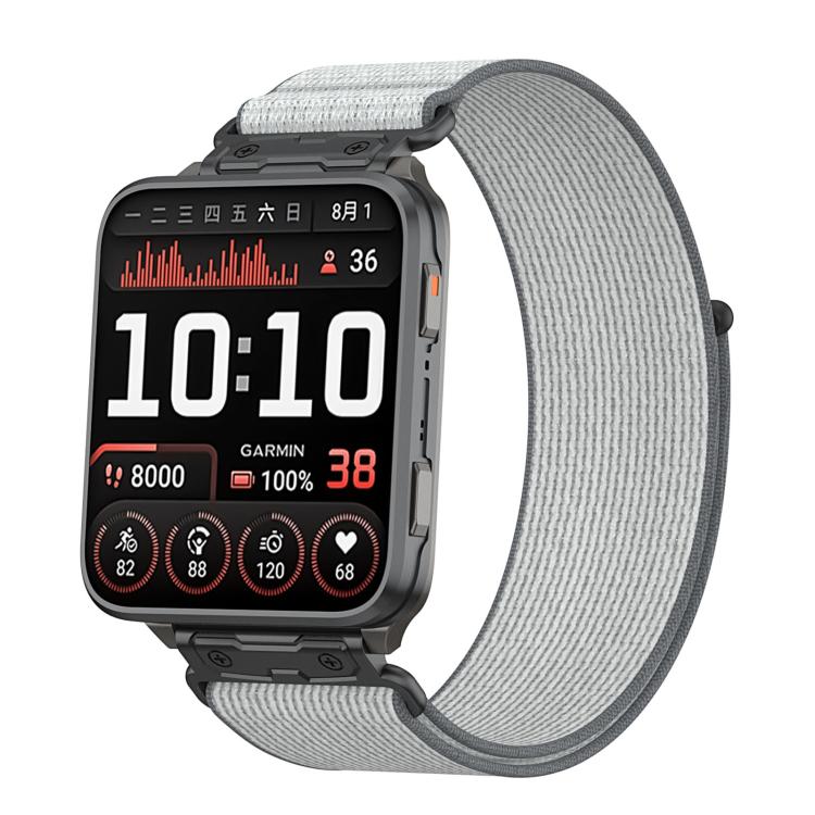 Explorer Metal Connector Nylon Loop Watch Band, For Garmin Venu X1