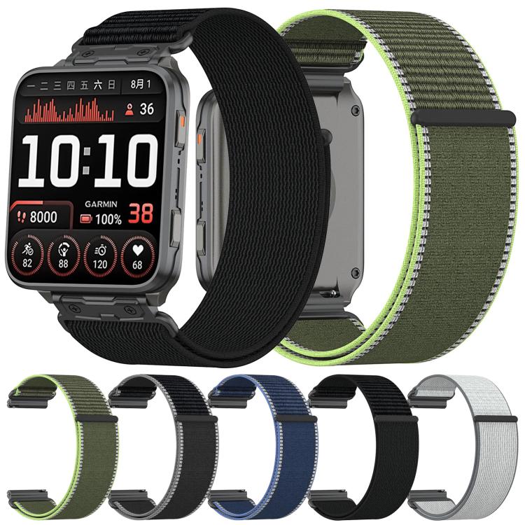 Explorer Metal Connector Nylon Loop Watch Band, For Garmin Venu X1